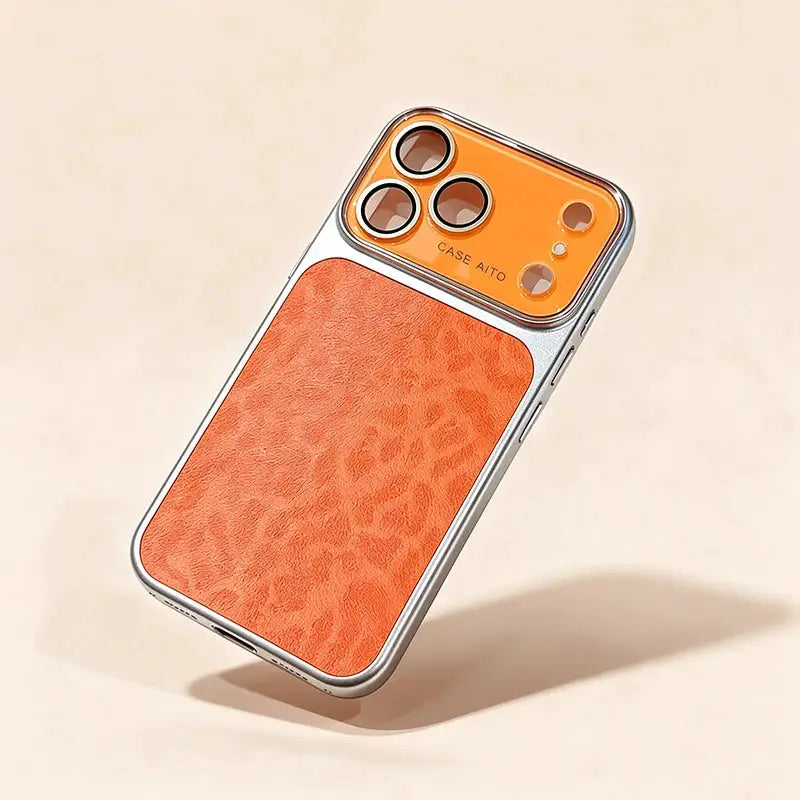 Luxury Matte Leopard Leather Phone Case, Large Window Hard PC Shockproof Protective Cover For iPhone 18 17 16 15 14 Pro Max