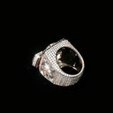 Men Silver Hip Hop Ring With Moissanite