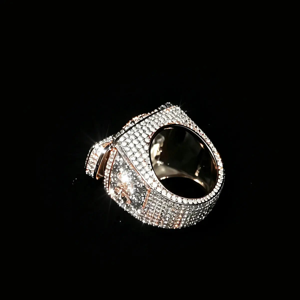 Men Silver Hip Hop Ring With Moissanite — product image 4