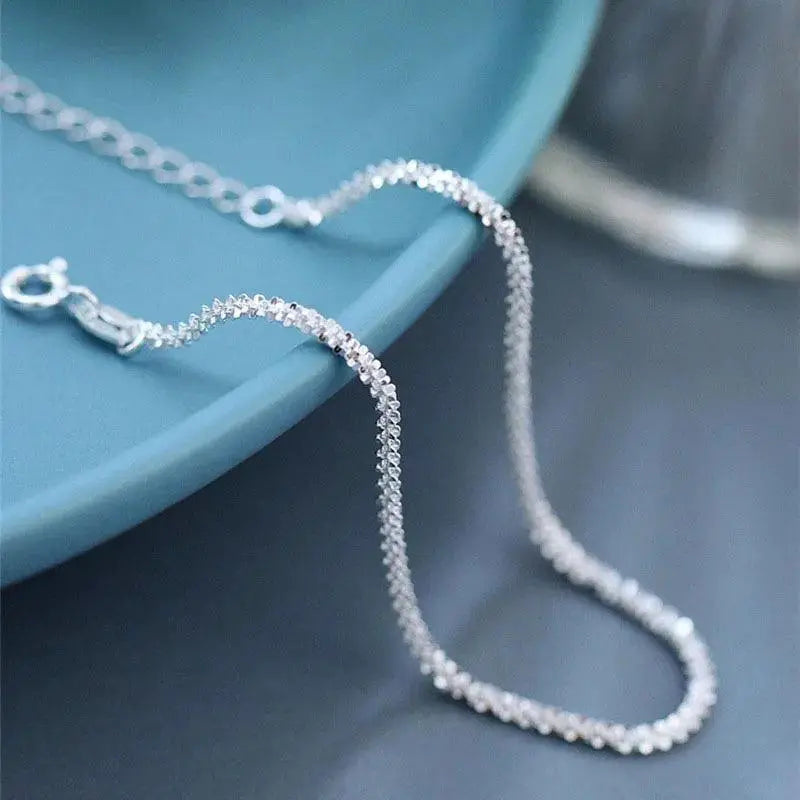Silver Gypsophila Bracelet Set Women Wedding Jewelry