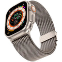 Titanium Official 1:1Strap For Apple watch Ultra Band 49mm S10 46 42 45 44mm 38 40 41 Milanese bracelet iWatch 10 9 8 7 6 5 SE 4