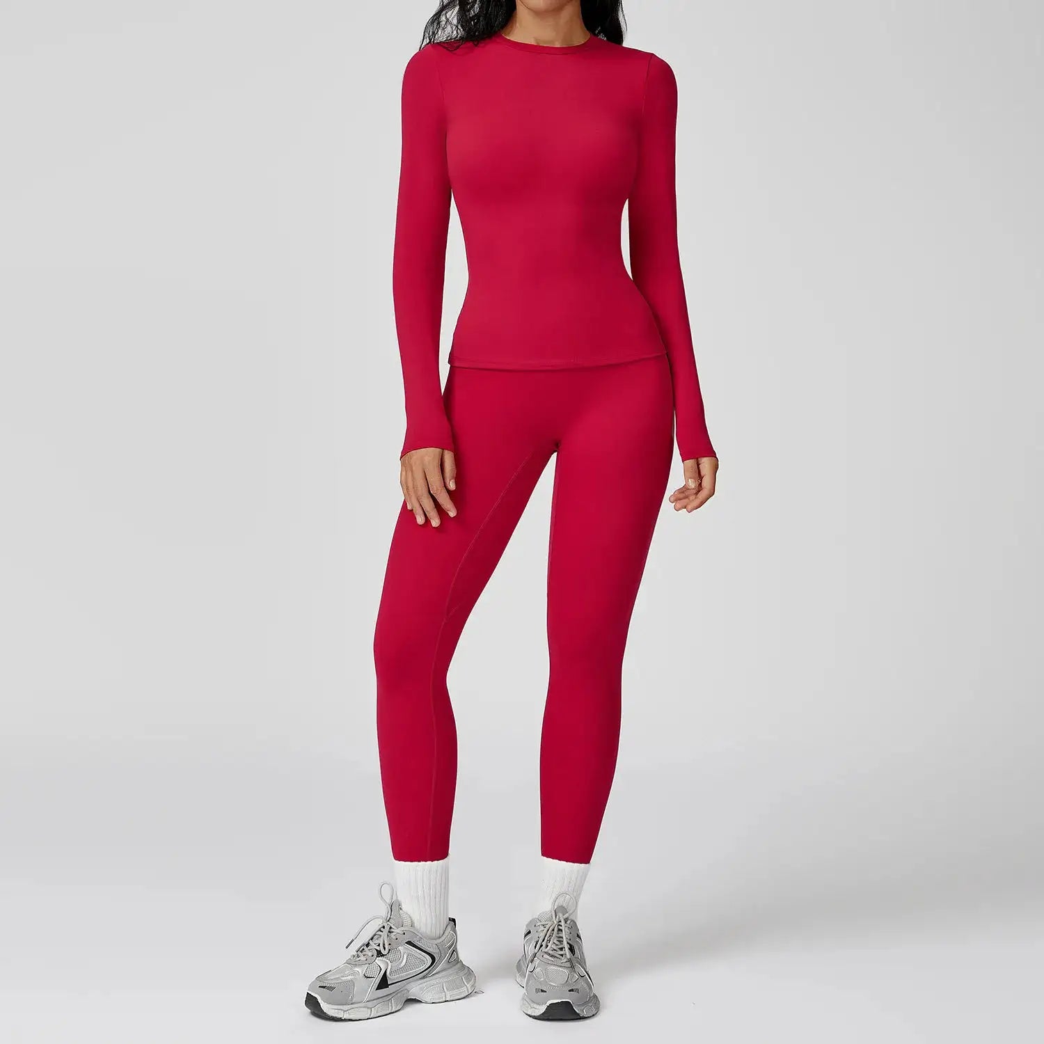 Yoga Set 2PCS Sportswear Sports Suits Women Tracksuits Gym Clothes Workout Legging Fitness Bra Crop Top Long Sleeve Sports Suit