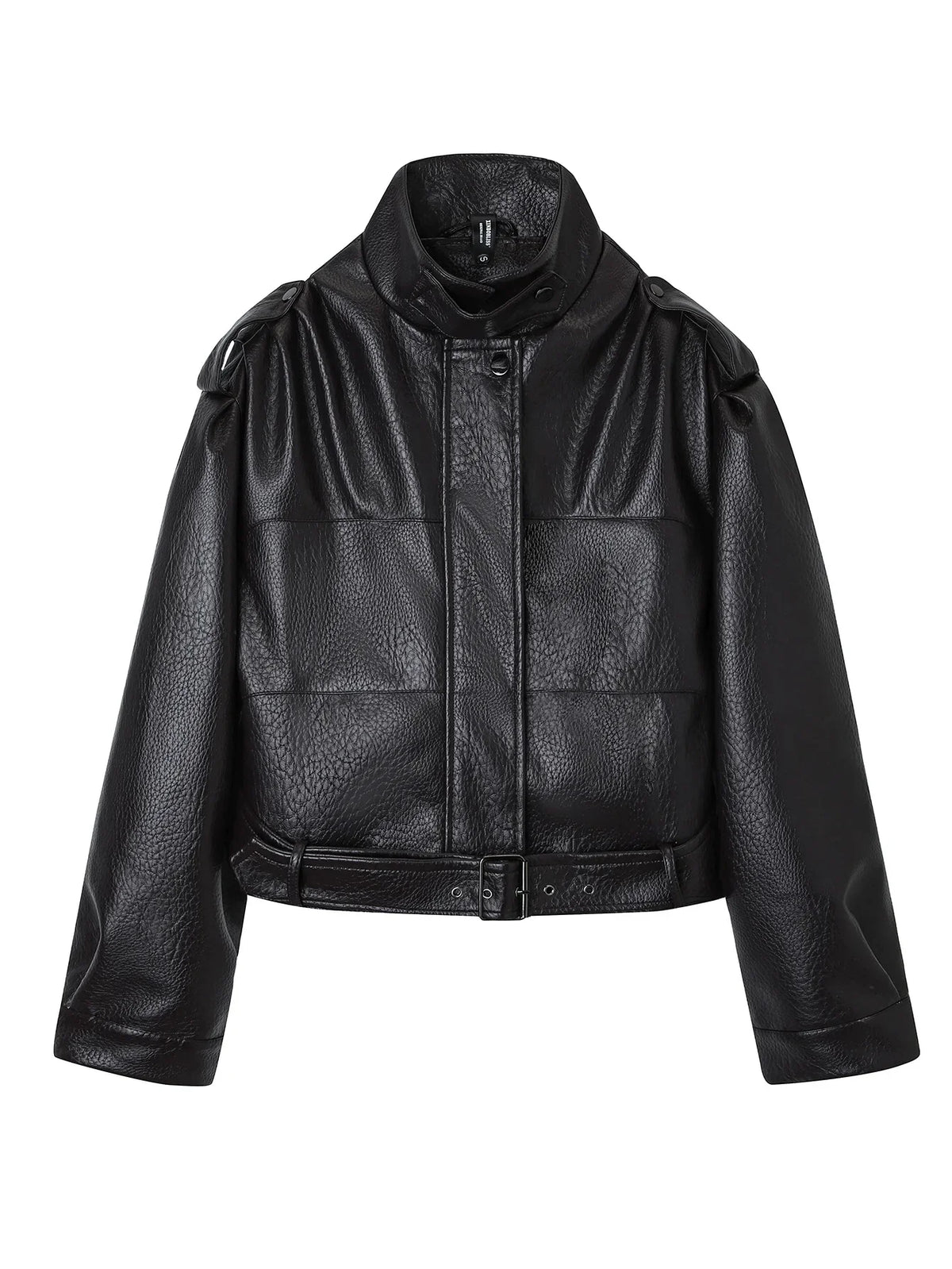 Standcollar Short Motorcycle Leather Jacket