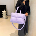 Puffer Tote Bag for Women Lightweight Down Cotton Handbag