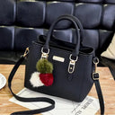 Vintage PU Leather Ladies Handbag With Plush Tassel Crossbody Bag