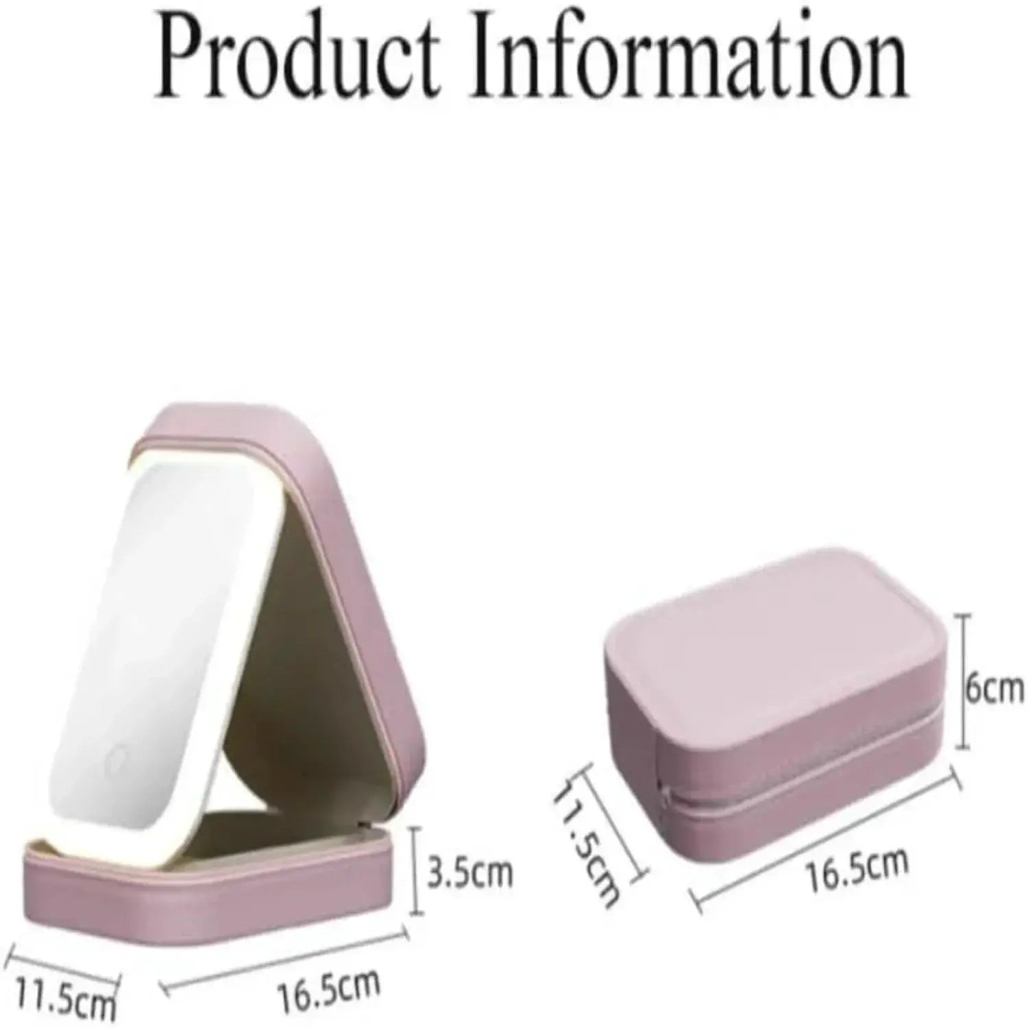 White Portable Travel Makeup Bag With LED Mirror Compact