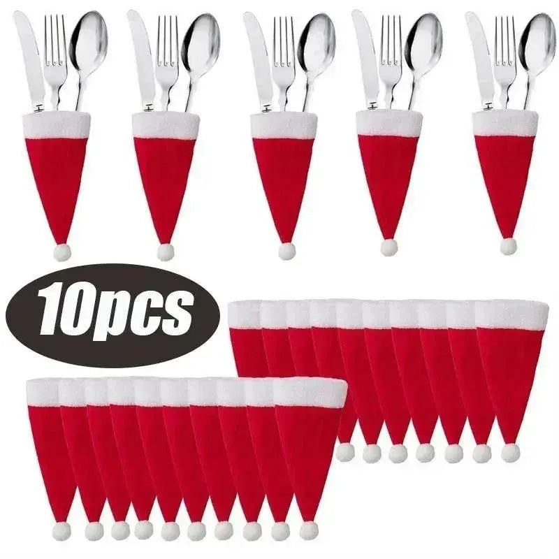 Christmas Cutlery Holder Gift Bag For Holiday Decor