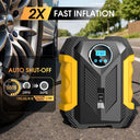 Carsun 150Psi 12V Inflator: Digital Display, Led Light, Smart Tire Pressure, 3m Cord - for Cars, Bikes, Balls