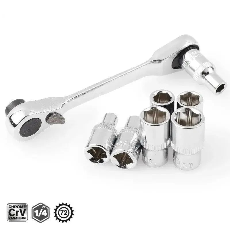 Double Ended Mini Ratchet Wrench Set Compact High Torque