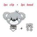 Kovict Silicone Beads Pacifier Clips Cartoon Animals Set
