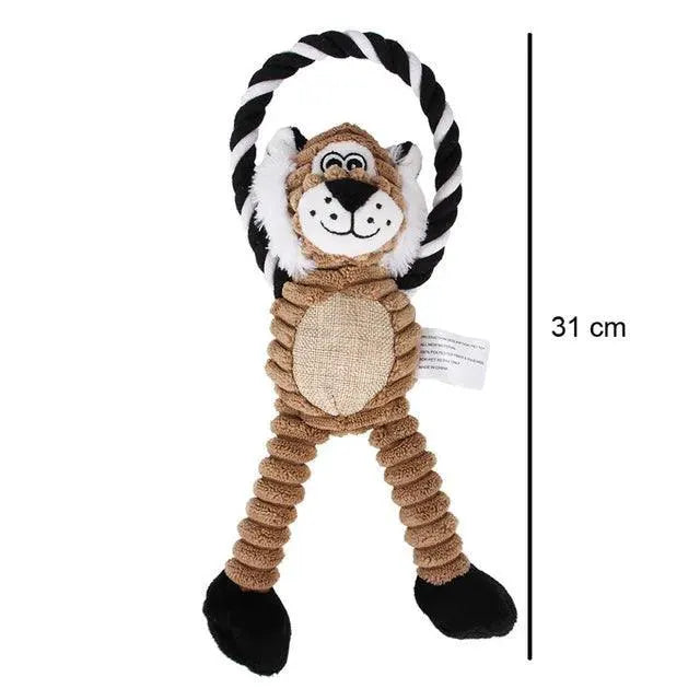 Dog Plush Squeaky Chew Toy for Clean Teeth and Play