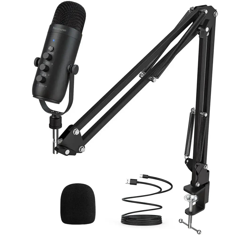 Professional USB Podcast Microphone Kit With Boom Arm