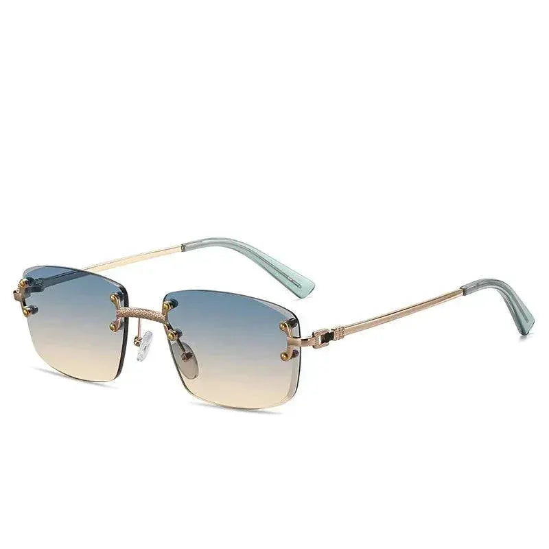Unisex UV400 Rimless Square Sunglasses Sun Protection