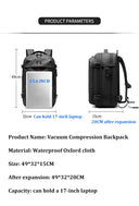 Men Travel Backpack Vacuum Compression 17 Inch Laptop Backpack