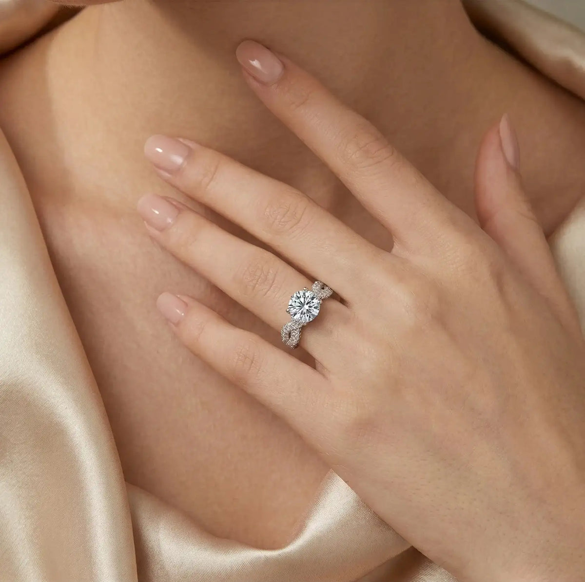 Luxury Moissanite Engagement Ring Style PHFNL — product image 4