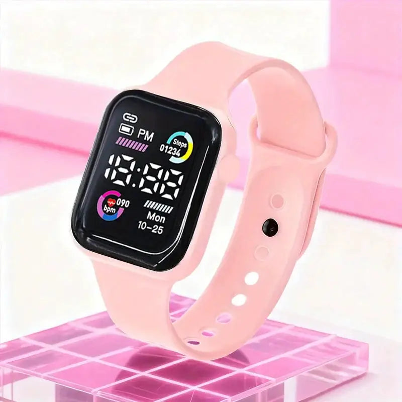 6-Piece Set of Fashion Electronic Watch Necklace Earrings Ring Set for Teenagers Boys and Girls, the Best Choice for Friend