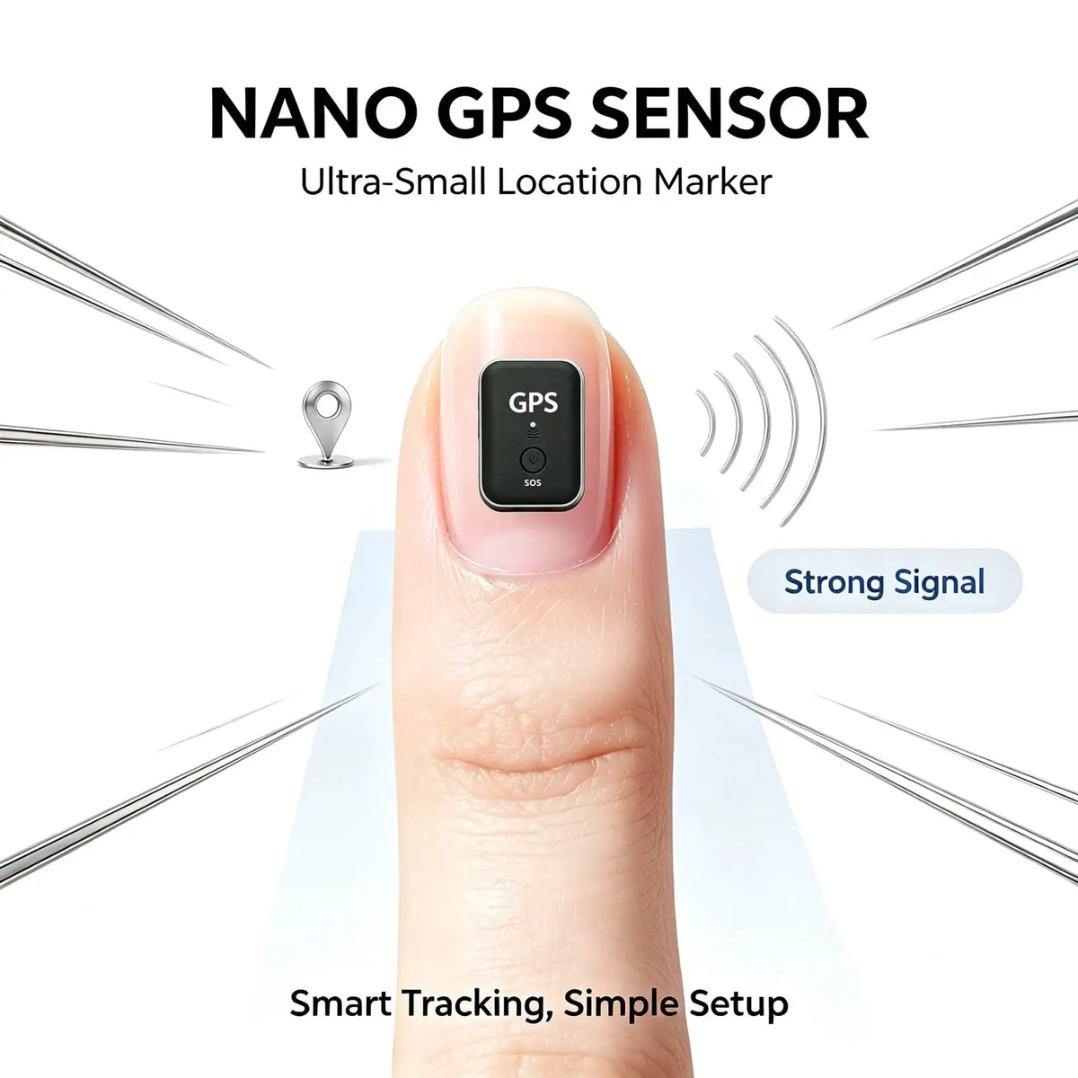 Mini Magnetic GPS Tracker, ‑Time Hidden Tracking Device, Long — product view 1