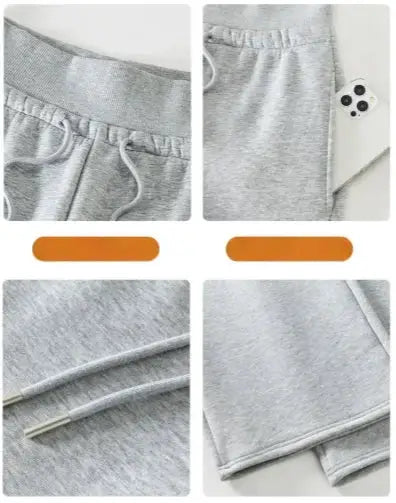 High-Waist Sports Pants Women's 2025 New American Casual Slim Fit Sweatpants Straight Leg Wide Leg Trousers