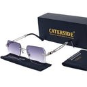 Stylish Rimless Pilot Sunglasses with UV400 Protection