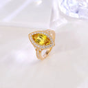 Vintage Yellow Crystal Ring