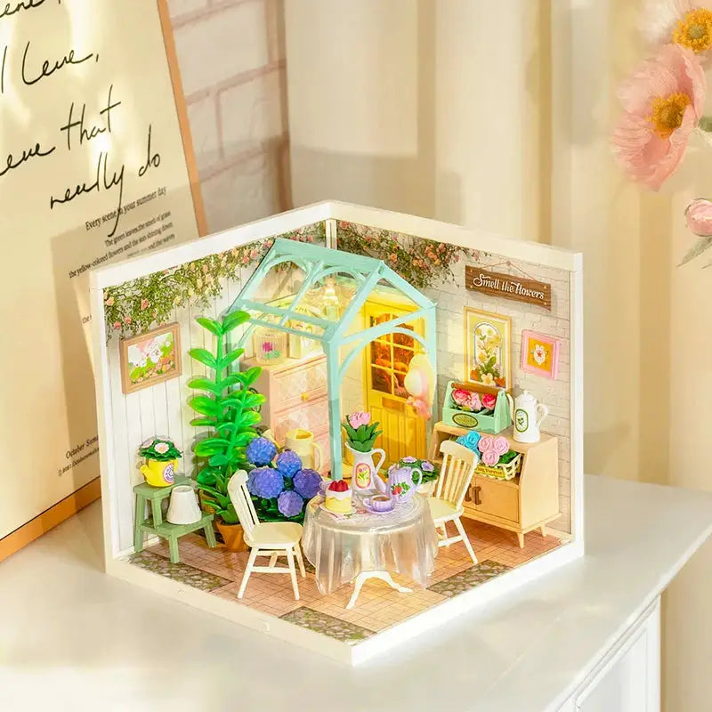 Robotime DIY Miniature Dollhouse Kit with Accessories Model Supply Store Kit with LED to Build Decent Birthday Gift