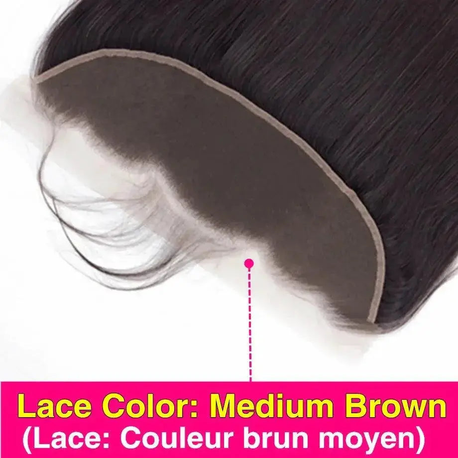 HD Transparent Lace Brazilian Straight Hair Frontal Remy