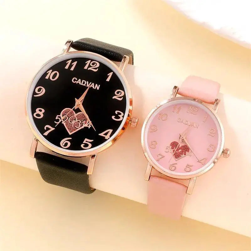 Luxury Leather Quartz Watches For Stylish Couples Set