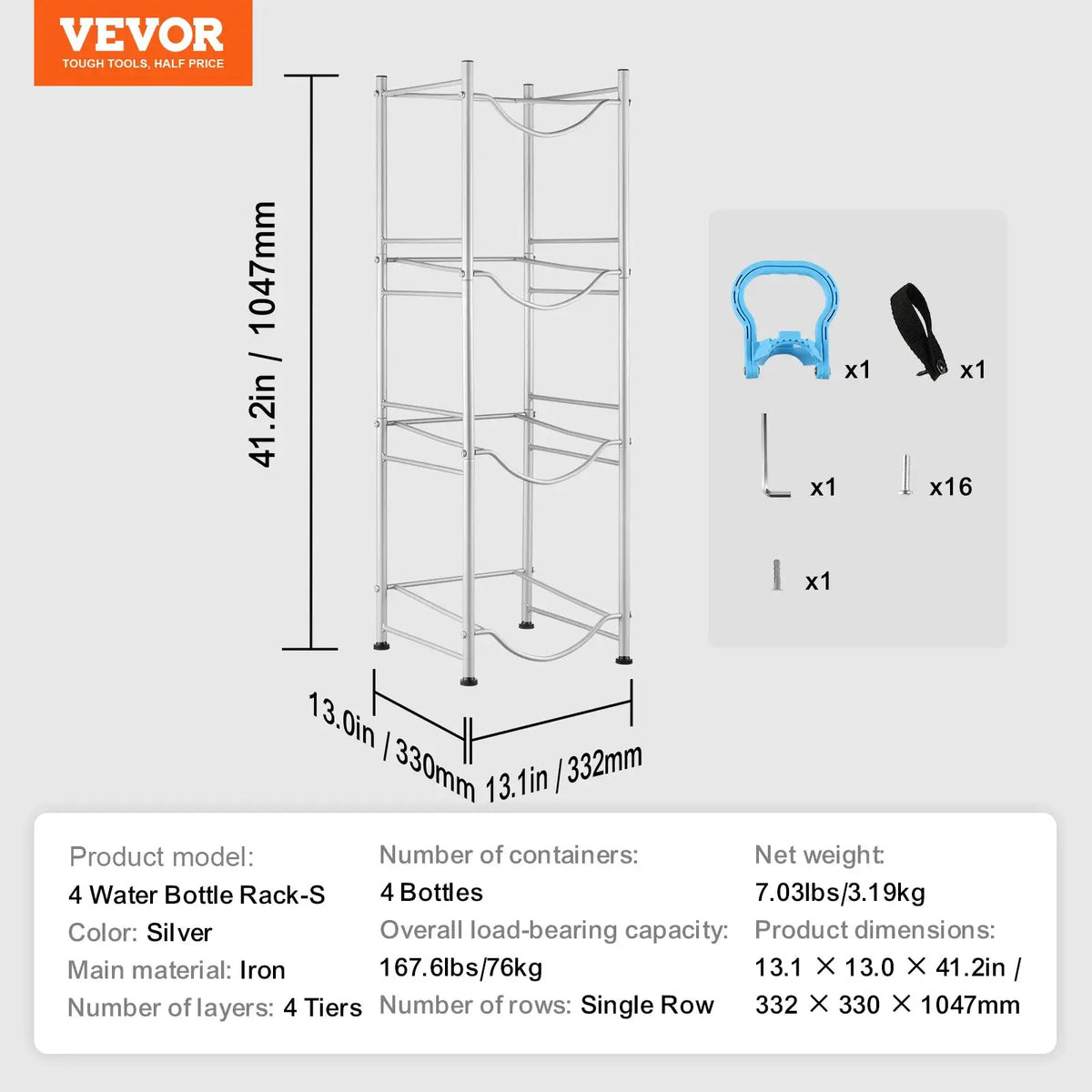 Tier Water Bottle Rack Black — product image 8