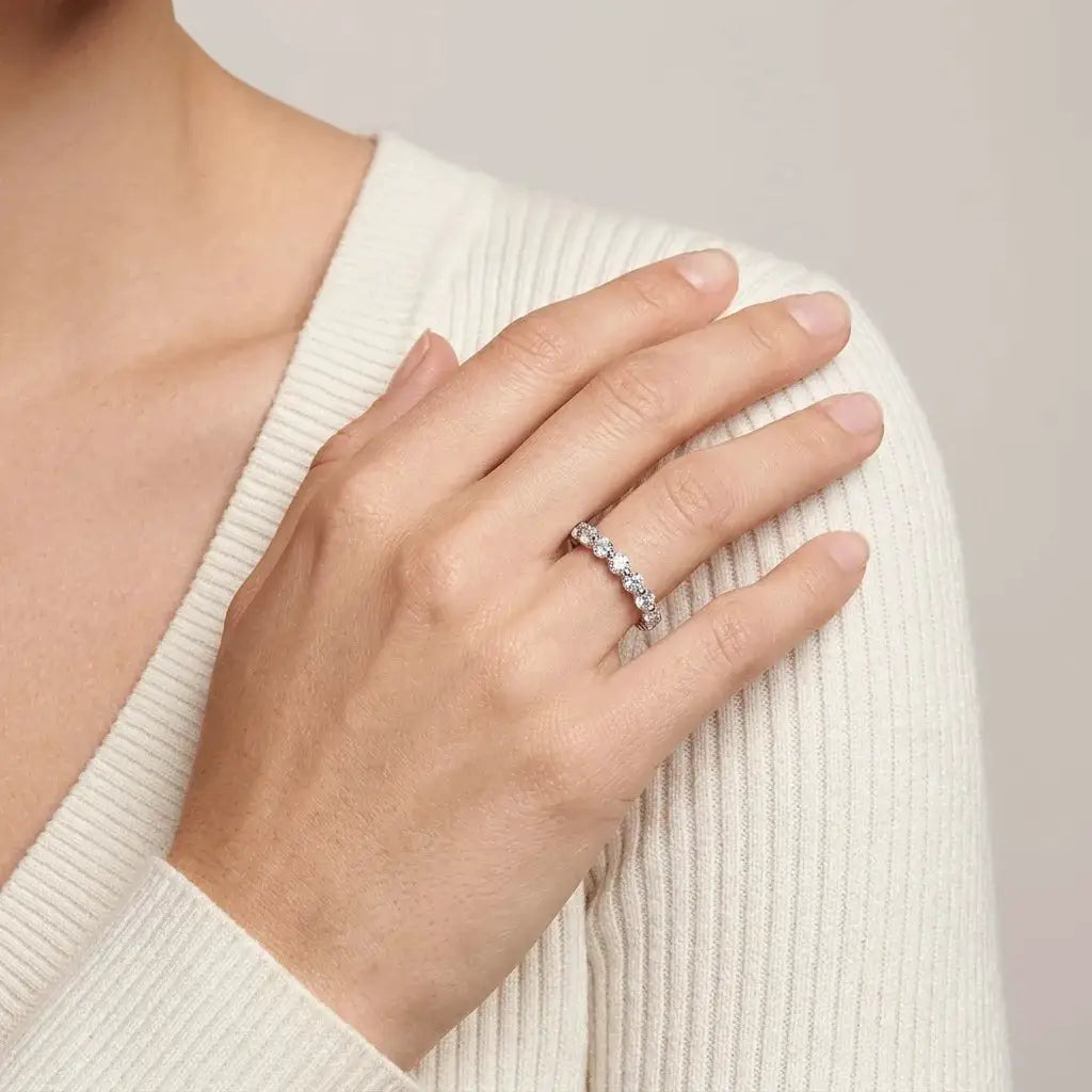 Moissanite Wedding Ring Silver — product image 3