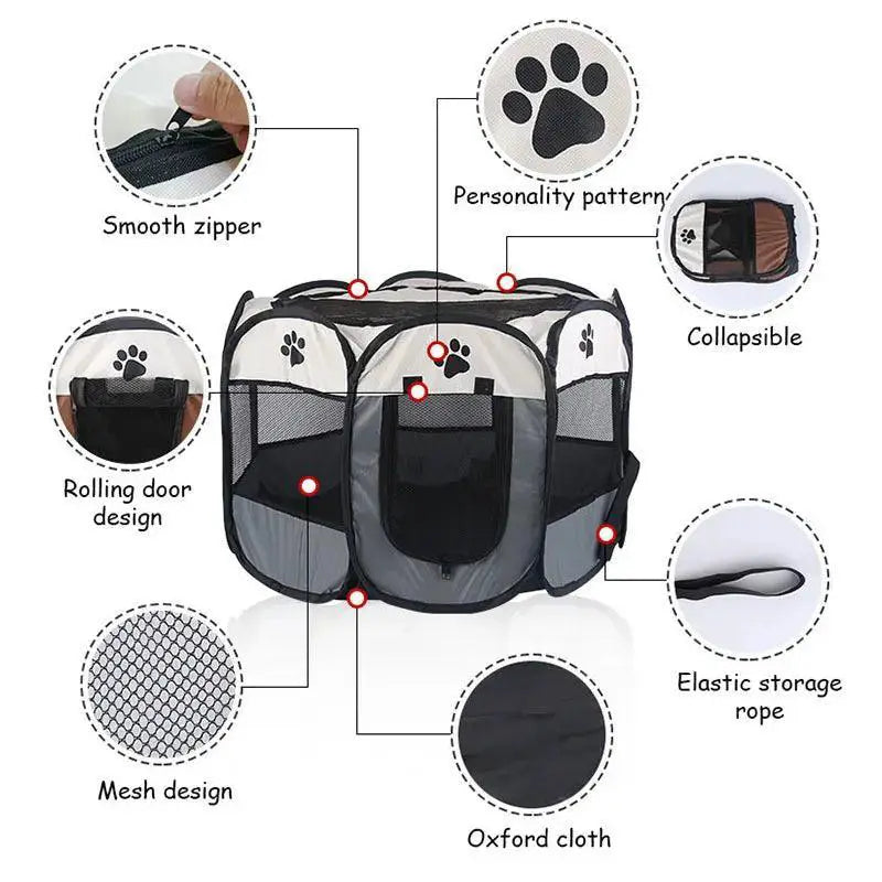 Portable Pet Tent House Lightweight Oxford Outdoor Playpen