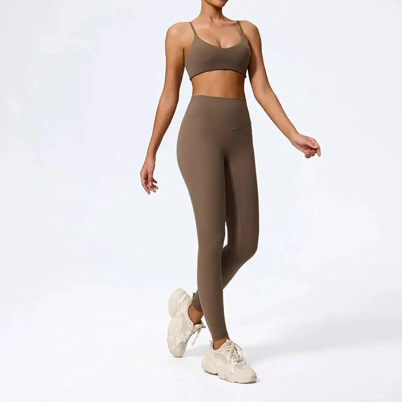 Ctenkevet Summer Women 2Pcs Sleeveless Sports Set Female Gym Two-Piece Yoga Set High Waist Breathable Legging Sportswear Women