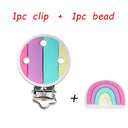 Kovict Silicone Beads Pacifier Clips Cartoon Animals Set