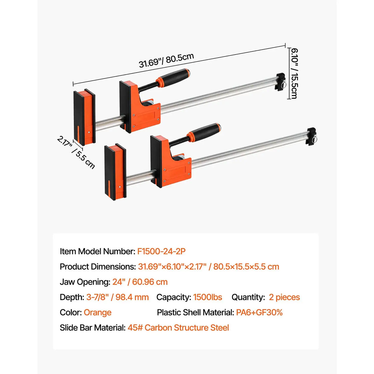 Inch Heavy Parallel Bar Clamps Pcs — product image 13