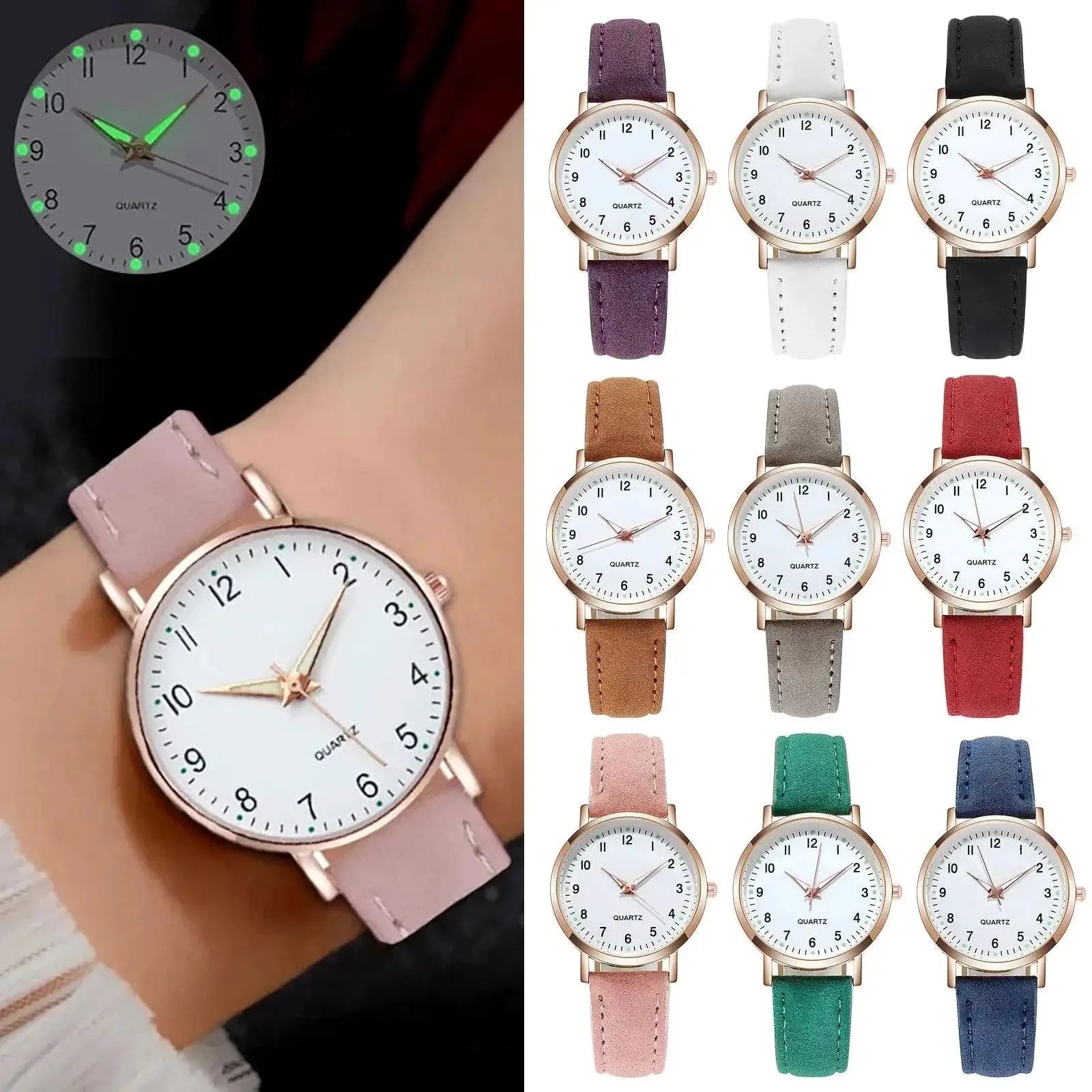 Fashion Leather Belt Watch Ladies Quartz Timepiece Elegant