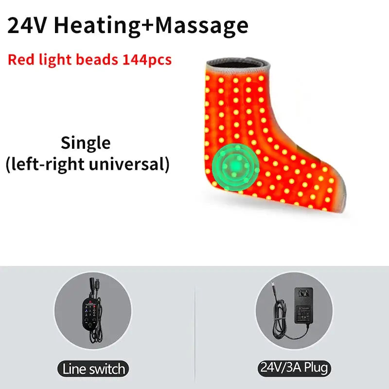 Red Light Heated Pad Foot Heating Wrap Massager 3-Mode Foot Hot Compress Muscle Relaxation Joint Comfort Fatigue Relief