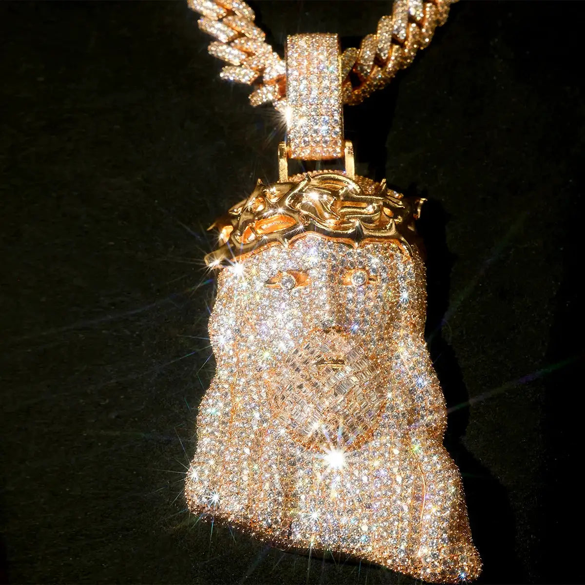 Gold Jesus Pendant Cuban Chain — product image 9