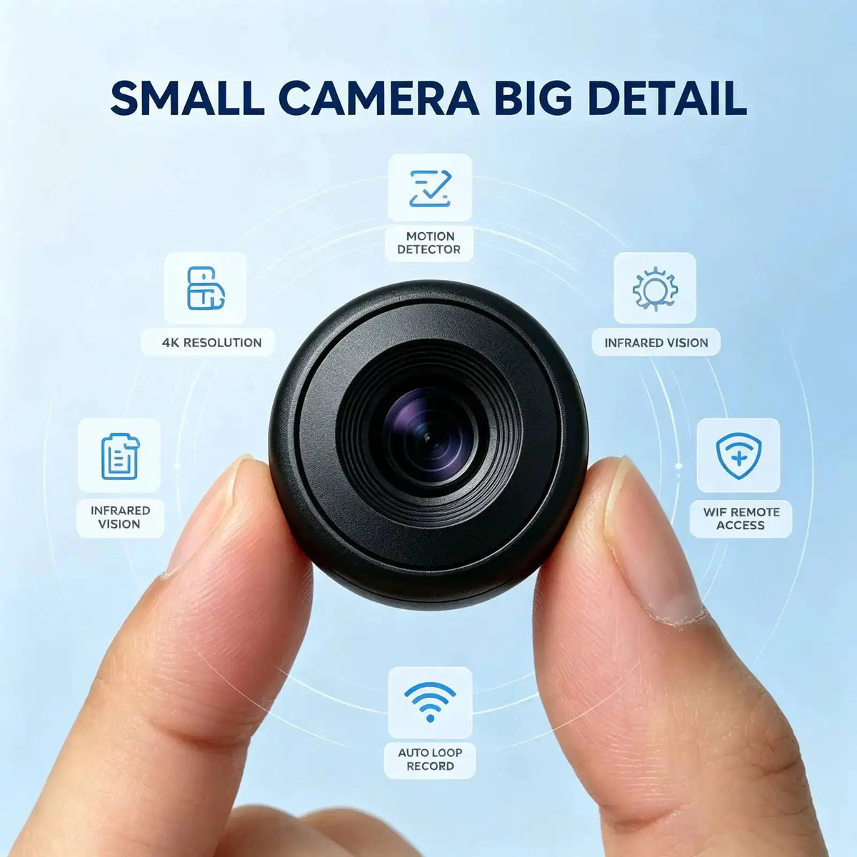 Mini WiFi Camera, HD Small Nanny Cam with Infrared T3 4K — product view 1
