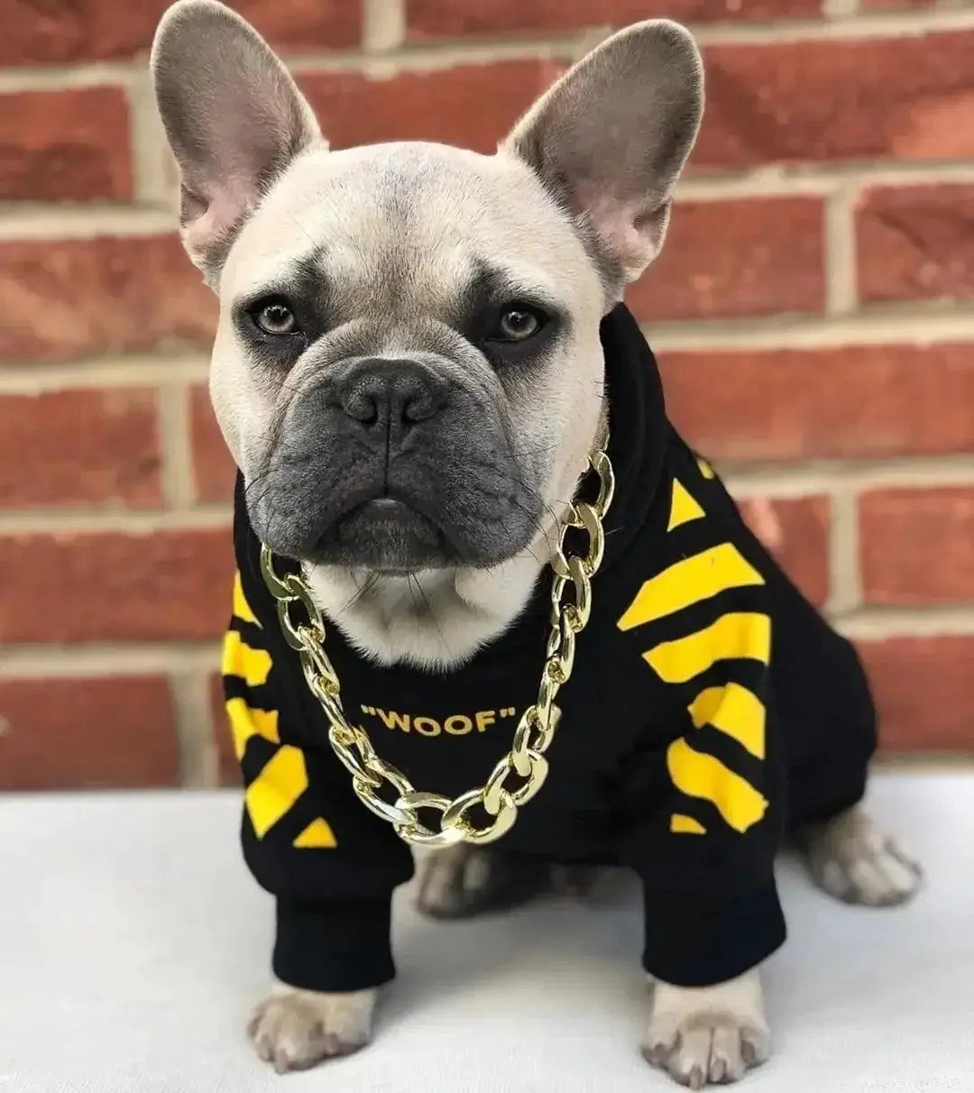 Adidog Stripe Hoodie For French Bulldog Pet Clothes