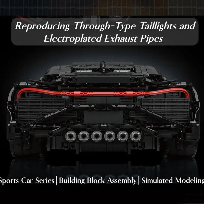 Mould King 13163 Technical Car Toys The MOC Black La Voiture Noire Building Block Assembly Sport Car Brick Kids Christmas Gift