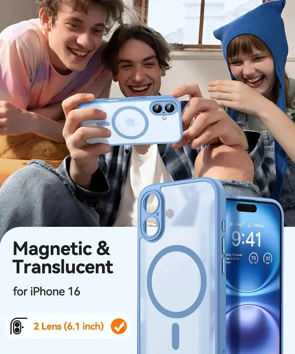 Magnetic Matte Translucent Armor Shockproof Case For iPhone 18 17 16 15 14 13 12 11 Pro Max Plus Magsafe Wireless Charge Cover