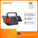 Jackery E1000AC 1050Wh Portable Power Station with 100Wair Solar Panel and 5m Extension Cable, 1500W Pure Sine Wave AC Output, 3000W Surge, LiFePO4 Battery, 100W USB-C and Fast Recharge for Camping, RV Trips and Home Emergenc