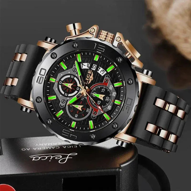 LIGE Luxury Chronograph Sports Watch Bold Style and Function