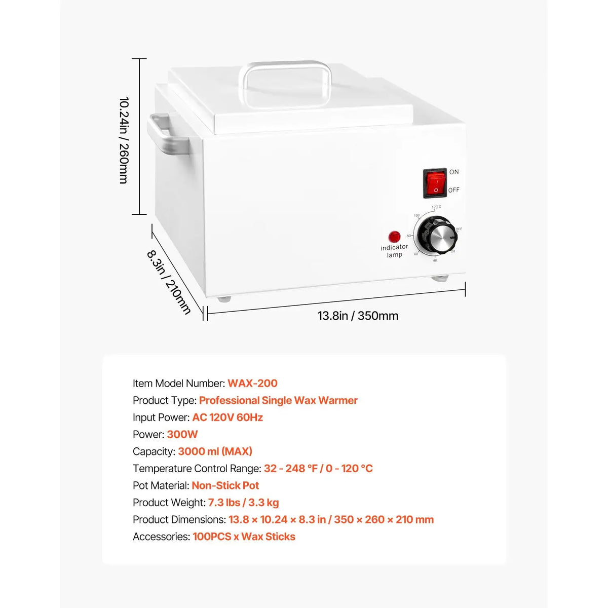 SucceBuy Single Wax Warmer Wax Warmer for Hair Removal Non-Stick — product view 7