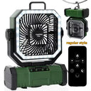 Multifunctional Portable Cooling Fan 20000mAh Waist‑clip Fan,Folding Hand‑held Turbo Fan,270°Rotatable Camping Fan With LED Light Outdoor Rechargeable Mini Air Cooler For Camping Working Travel