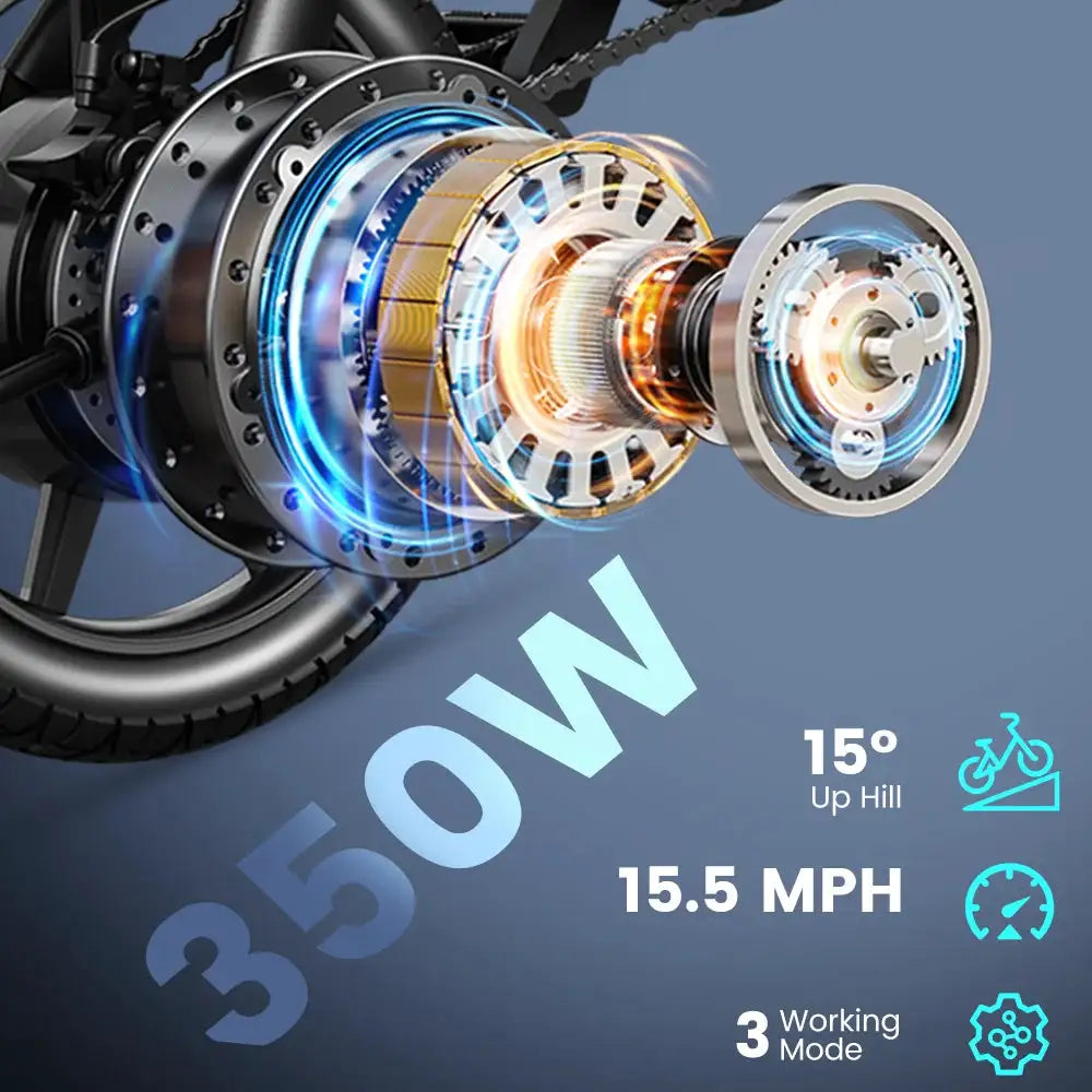 DYU D3F Electric Bike for Adults 14” Folding E-Bike 500W Peak Electric Bicycle 20MPH 36V 7.8AH Battery UL2849 City Commuter Bicycle