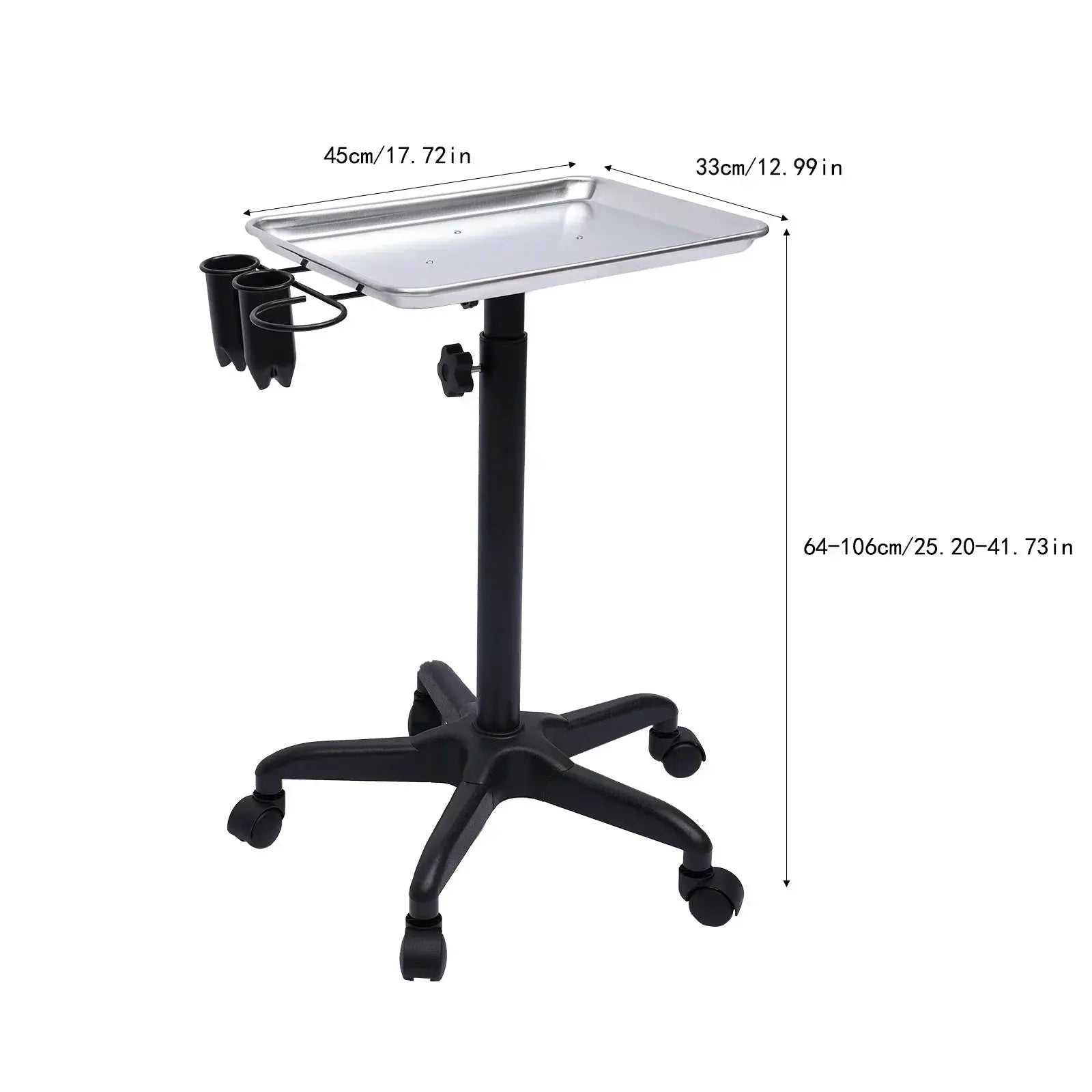 Professional Aluminum Salon Rolling Cart Mobile Trolley