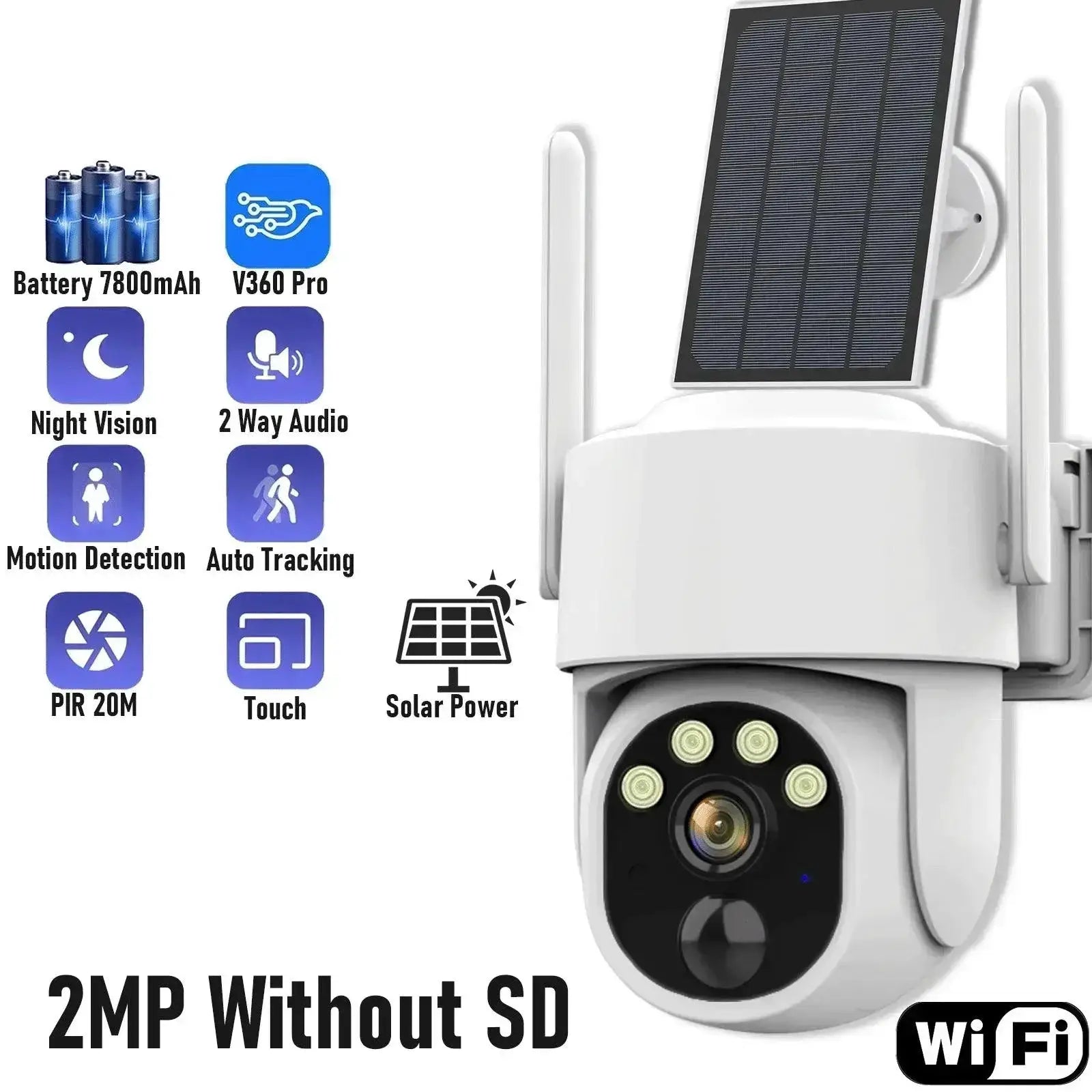 Solar Powered Outdoor Security Camera Advanced Surveillance
