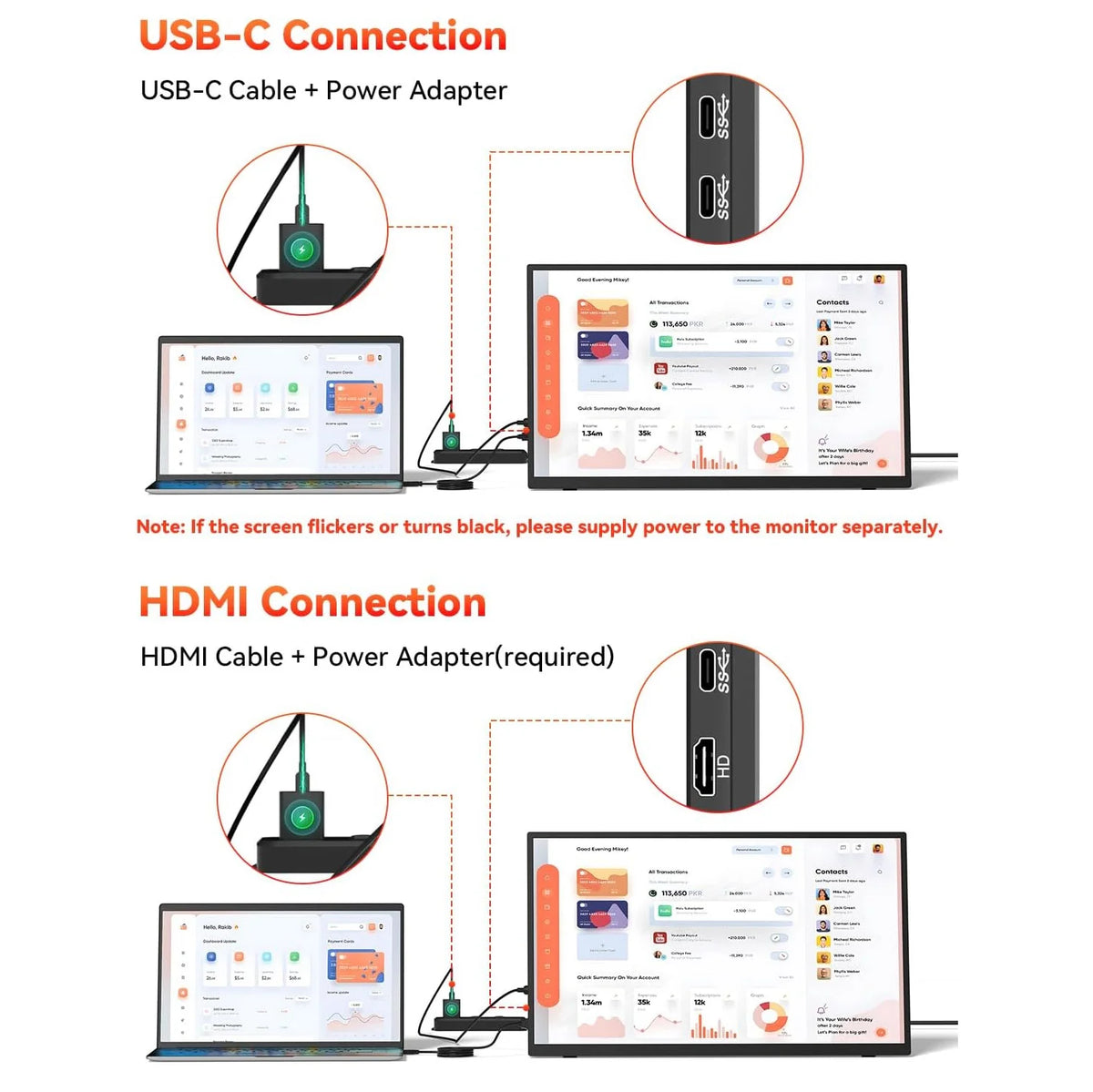 Inch Large Screen Portable Display