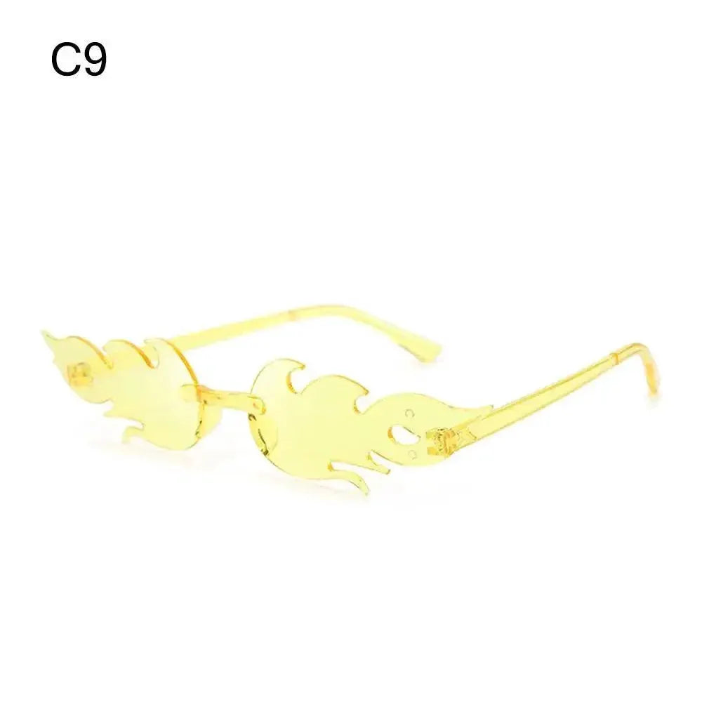Rimless Flame Sunglasses For Women UV400 Protection