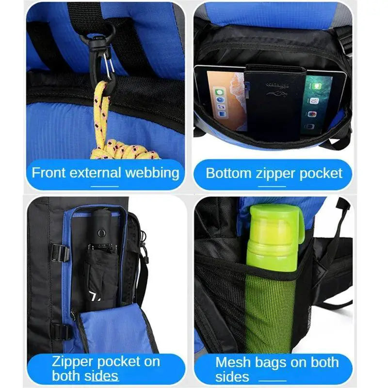90L Waterproof Hiking Backpack Rucksack for Camping Gear